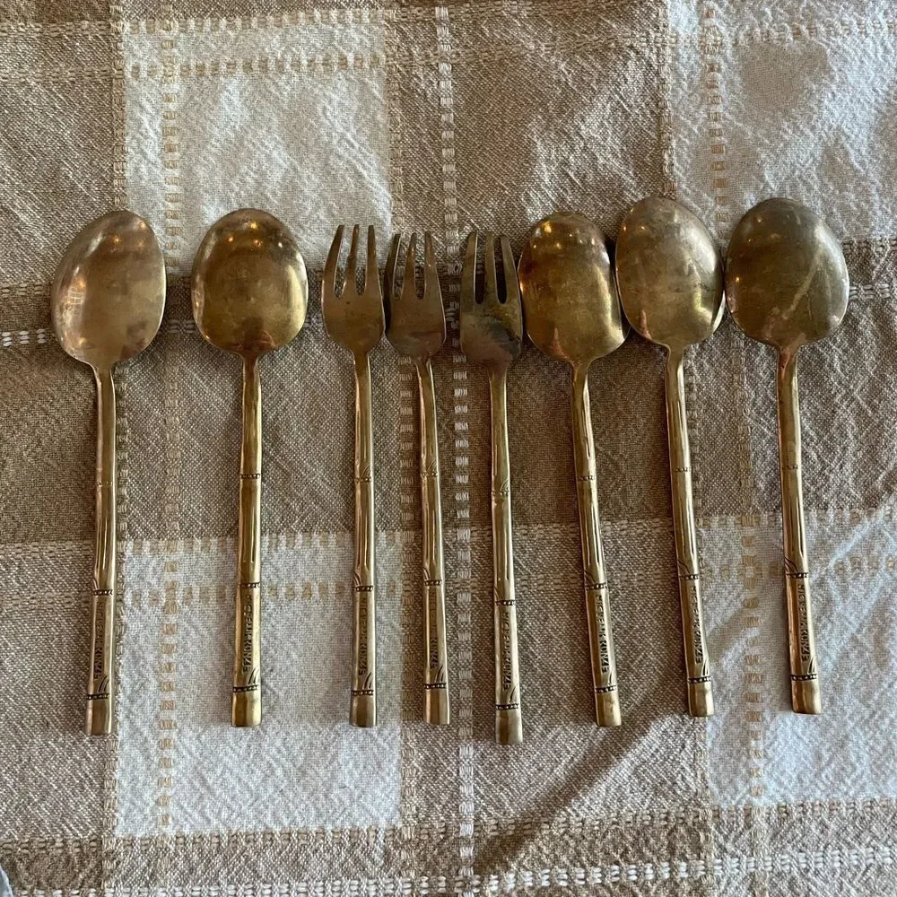 8 Piece Nickel Bronze Appetizer Spoons and Forks